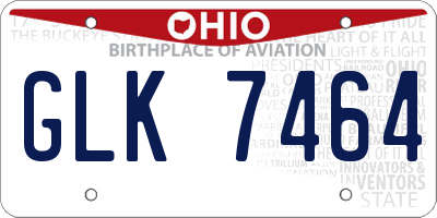 OH license plate GLK7464