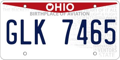 OH license plate GLK7465
