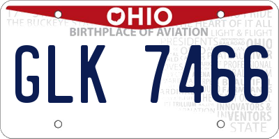 OH license plate GLK7466