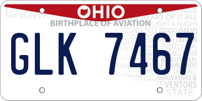 OH license plate GLK7467