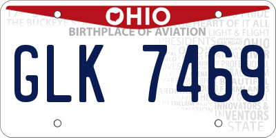 OH license plate GLK7469