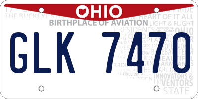 OH license plate GLK7470