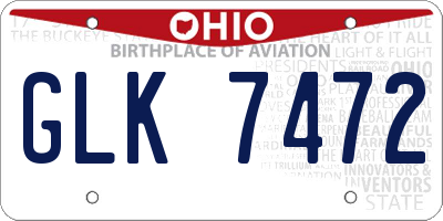 OH license plate GLK7472