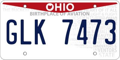 OH license plate GLK7473