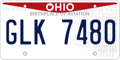 OH license plate GLK7480