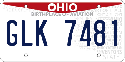 OH license plate GLK7481