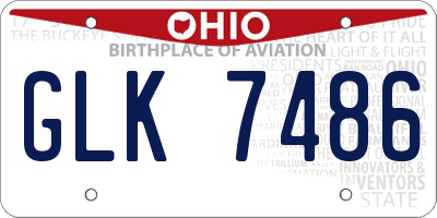 OH license plate GLK7486