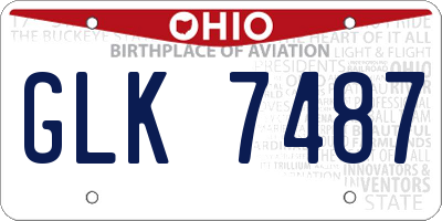 OH license plate GLK7487