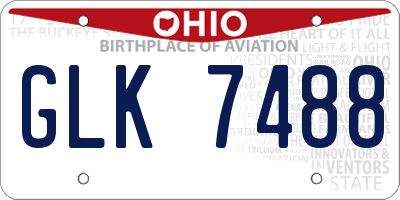 OH license plate GLK7488