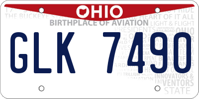 OH license plate GLK7490