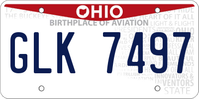 OH license plate GLK7497
