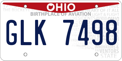 OH license plate GLK7498