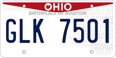 OH license plate GLK7501