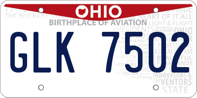 OH license plate GLK7502