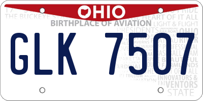OH license plate GLK7507