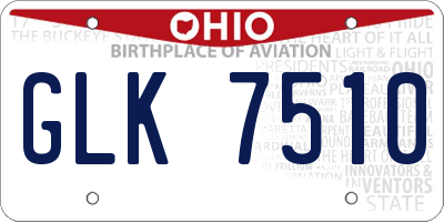 OH license plate GLK7510