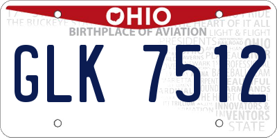 OH license plate GLK7512