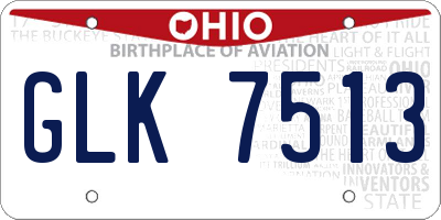 OH license plate GLK7513