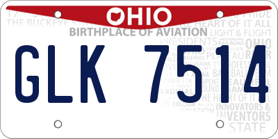 OH license plate GLK7514