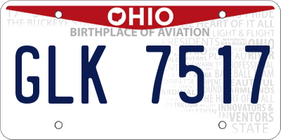 OH license plate GLK7517