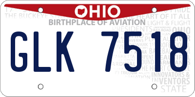 OH license plate GLK7518