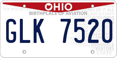 OH license plate GLK7520