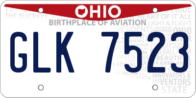 OH license plate GLK7523