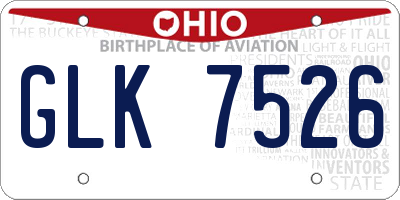 OH license plate GLK7526