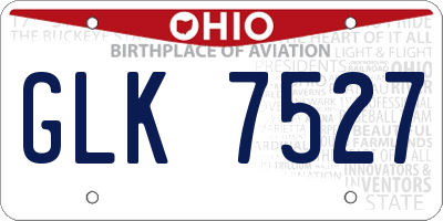 OH license plate GLK7527