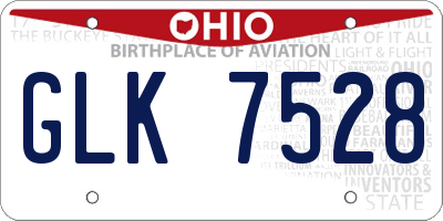 OH license plate GLK7528