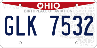 OH license plate GLK7532