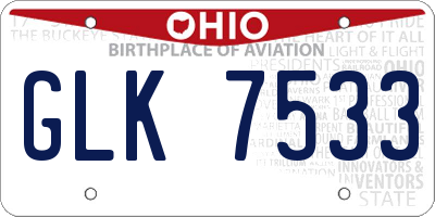 OH license plate GLK7533
