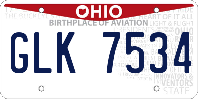OH license plate GLK7534
