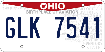 OH license plate GLK7541