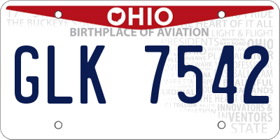OH license plate GLK7542