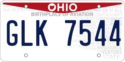 OH license plate GLK7544