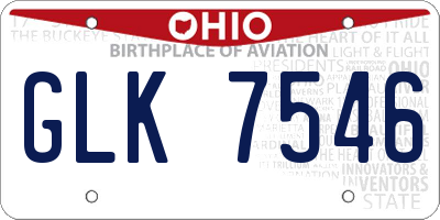 OH license plate GLK7546