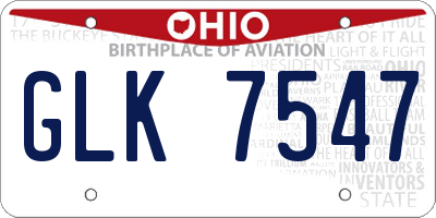 OH license plate GLK7547