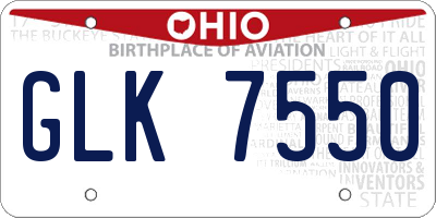 OH license plate GLK7550