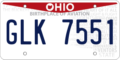 OH license plate GLK7551