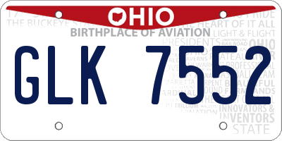 OH license plate GLK7552
