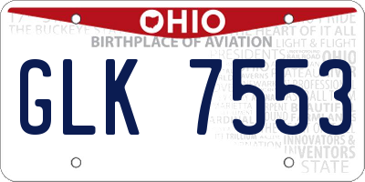 OH license plate GLK7553