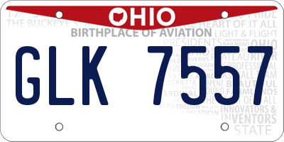 OH license plate GLK7557