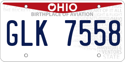 OH license plate GLK7558