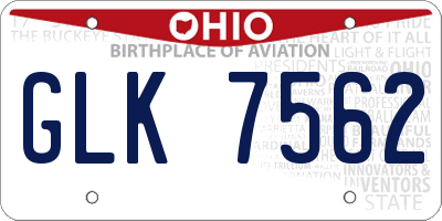 OH license plate GLK7562