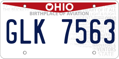 OH license plate GLK7563