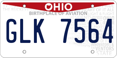 OH license plate GLK7564