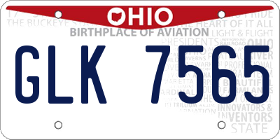 OH license plate GLK7565