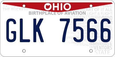 OH license plate GLK7566
