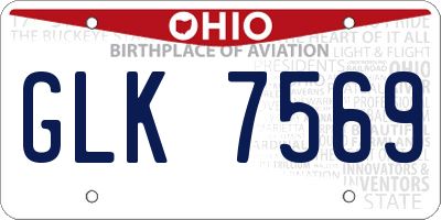 OH license plate GLK7569